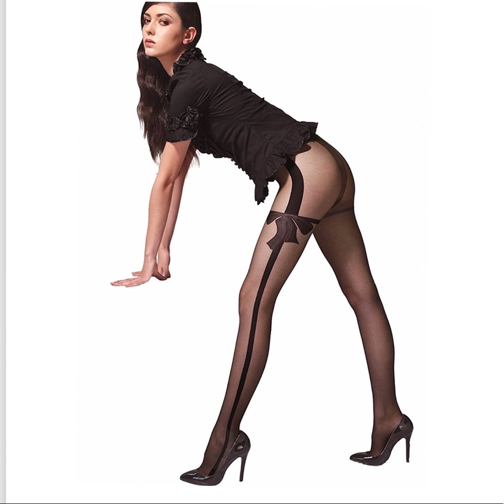 NWT Manzi hot bow knot tights 30 den appearance